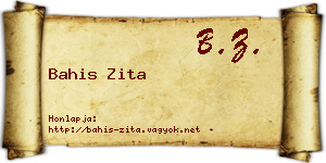 Bahis Zita névjegykártya